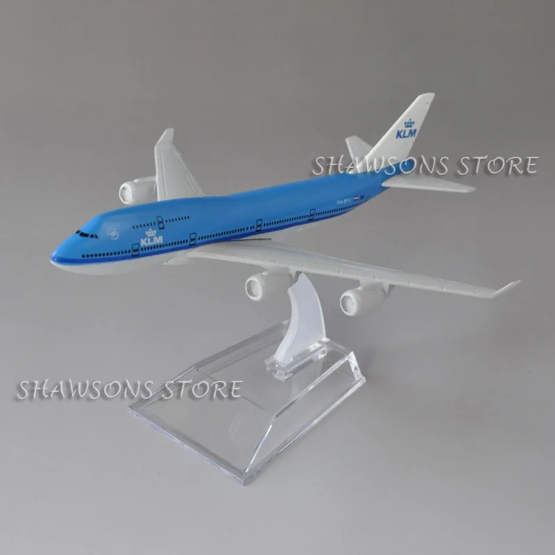 Литая под давлением металлическая 1:440 игрушка в виде самолета Boeing 747-400 KLM Airliner 16 см миниатюрная копия