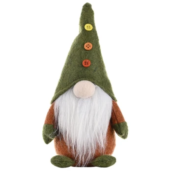 

Christmas Decorations Knitted Non-Woven Fabric Standing Faceless Doll Creative Green Santa Ornaments