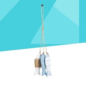 

Small Fish String Wooden Fish Sea Pendant for Kindergarten Decoration (Dot Three Fish String)