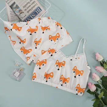 

WEPBEL 2 Piece Sets Sleepwear Sexy Cartoon Women Pajamas Sets High Quality Lace Sexy Pajamas Set Women Sleep Lounge Underwear