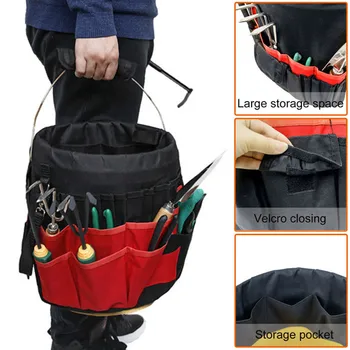 

Bucket Tool Organizer Garden Tools Bag with 42 Pockets Multifunctional Portable Wear Resistant Tool Organizer ALI88