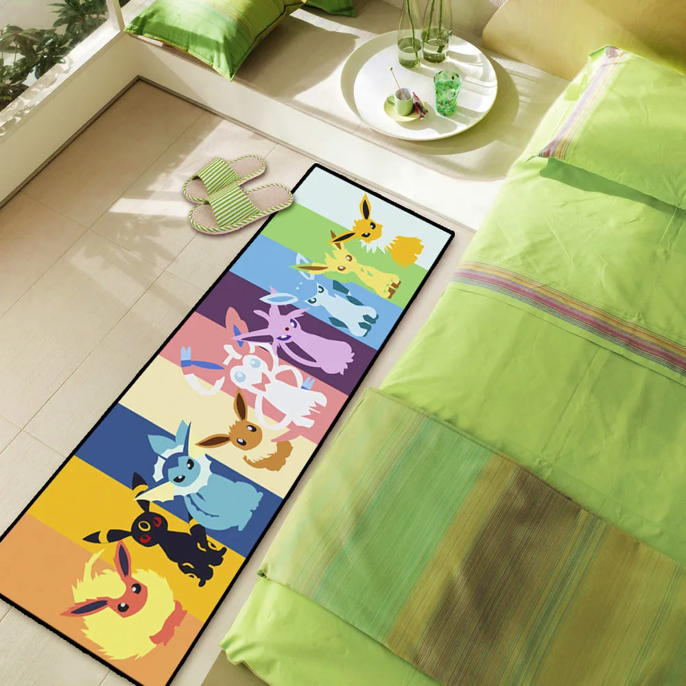 Аниме Покемон го Пикачу Evee напольный коврик ковер длинный коврик кухонный нескользящий коврик - Цвет: Style 17