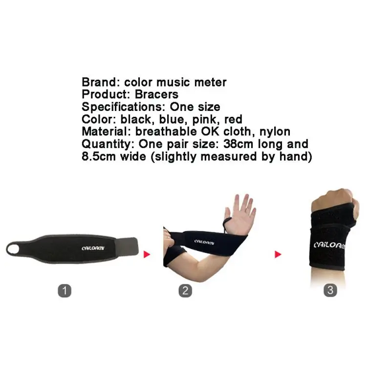 1Pcs High Quality Polyester Gym Fitness Sports Wristband Practical Sweatband Hand Band Adjustable Breathable Wrist Brace Support