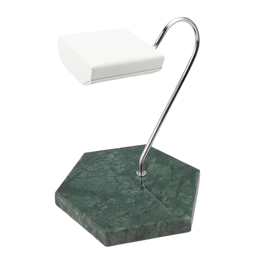 Marble Base & PU Watch Display Stand for Shop or Personal Use Jewelry Organizer T Bar Stand Necklace Watch Stand Holder