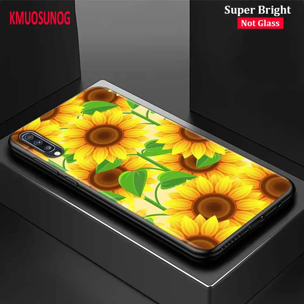 

Black Cover Rose Sunflower Flowers for Samsung Galaxy A70 A90 A80 A60 A50 A40 A30S A20E A20S A10 Phone Case
