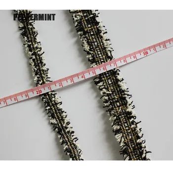 

2 yards Tweed Trim 2.5cm Gold Jacquard Lace Trimming DIY Sewing Garment Collar Headband Crafts Material Accessories
