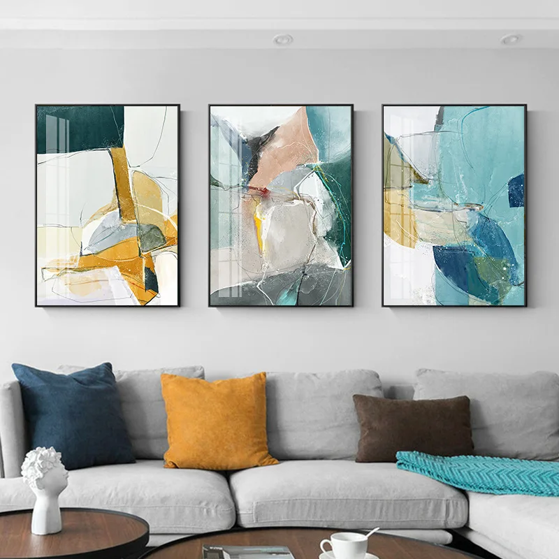 

Poster Decorative Marble Abstract Canvas Painting Alcohol Ink Posters And Prints Wall Pictures Geometric Print Living Room Decor