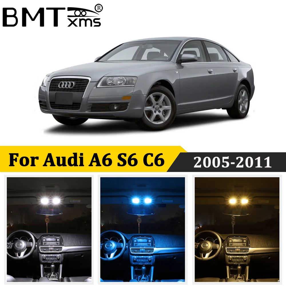 BMTxms 16 шт. Светодиодная лампа для освещения салона автомобиля Kit Canbus Audi A6 S6 RS6 4F C6