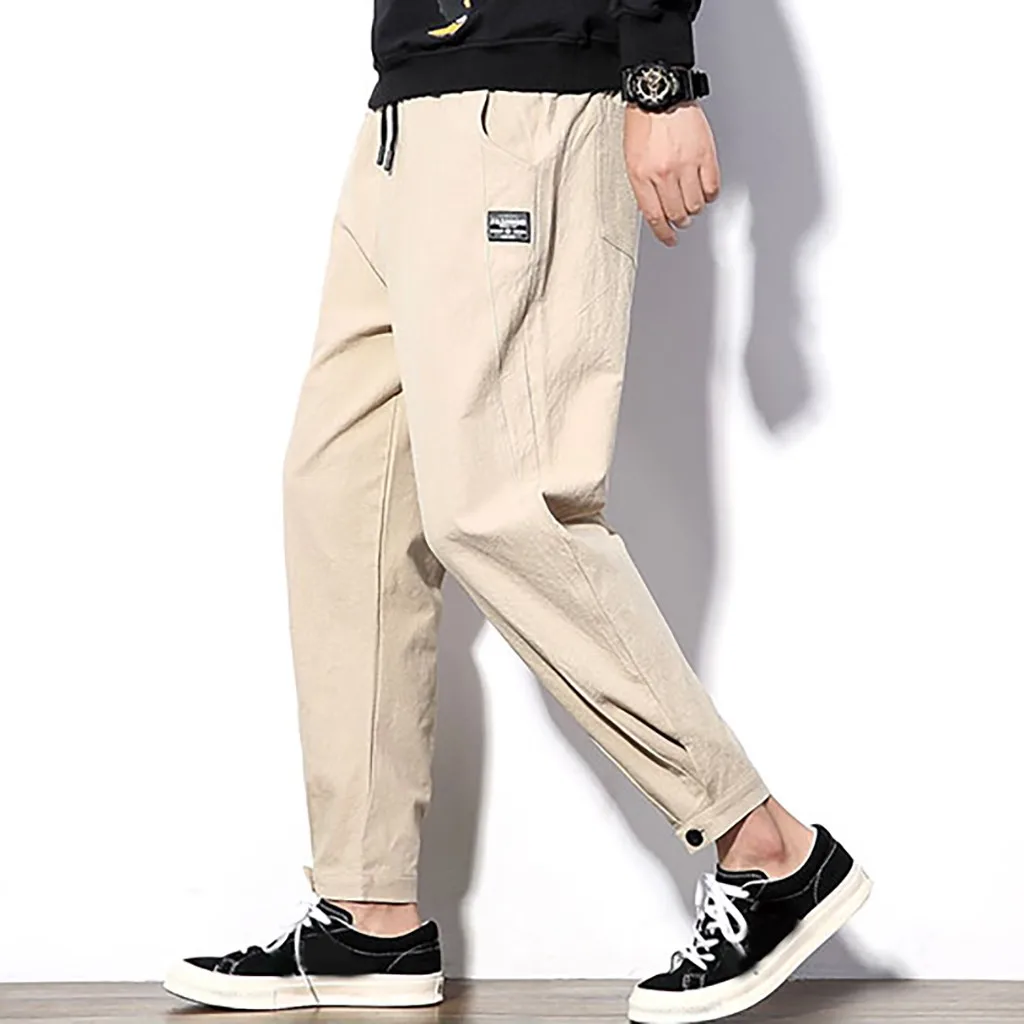 Мужские летние модные однотонные повседневные брюки для фитнеса длинные брюки тактические брюки pantalon homme