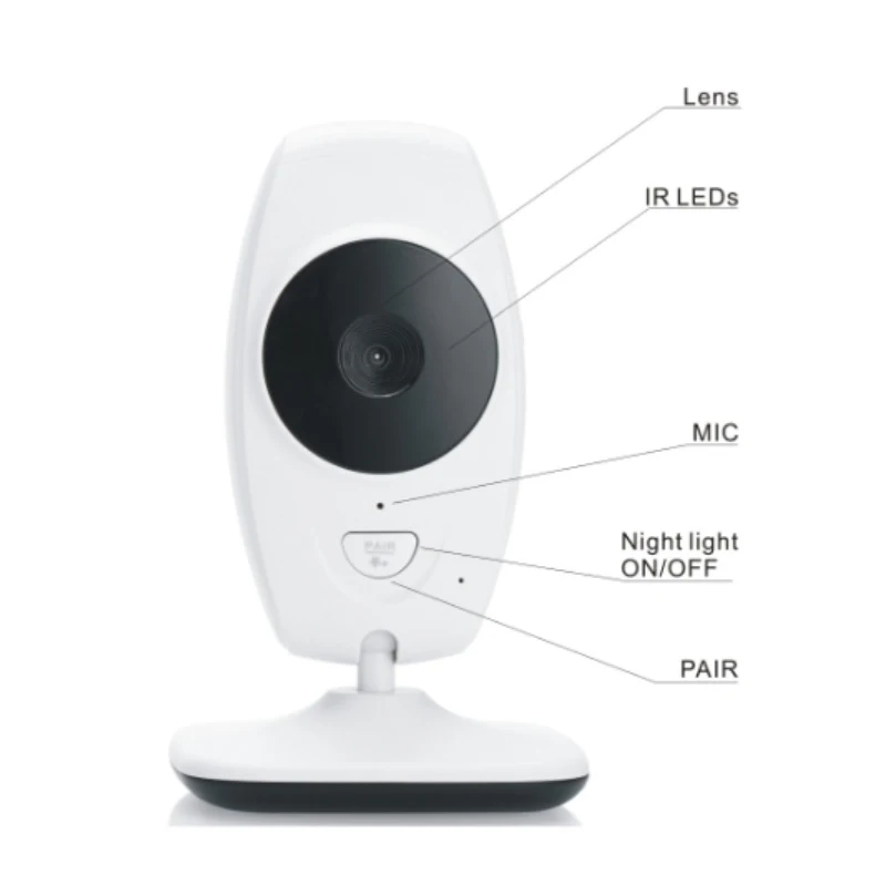  2.4G Wireless Baby Monitor 7 inch LCD Display Baby Monitor Night Vision Intercom Lullaby Nanny Vide
