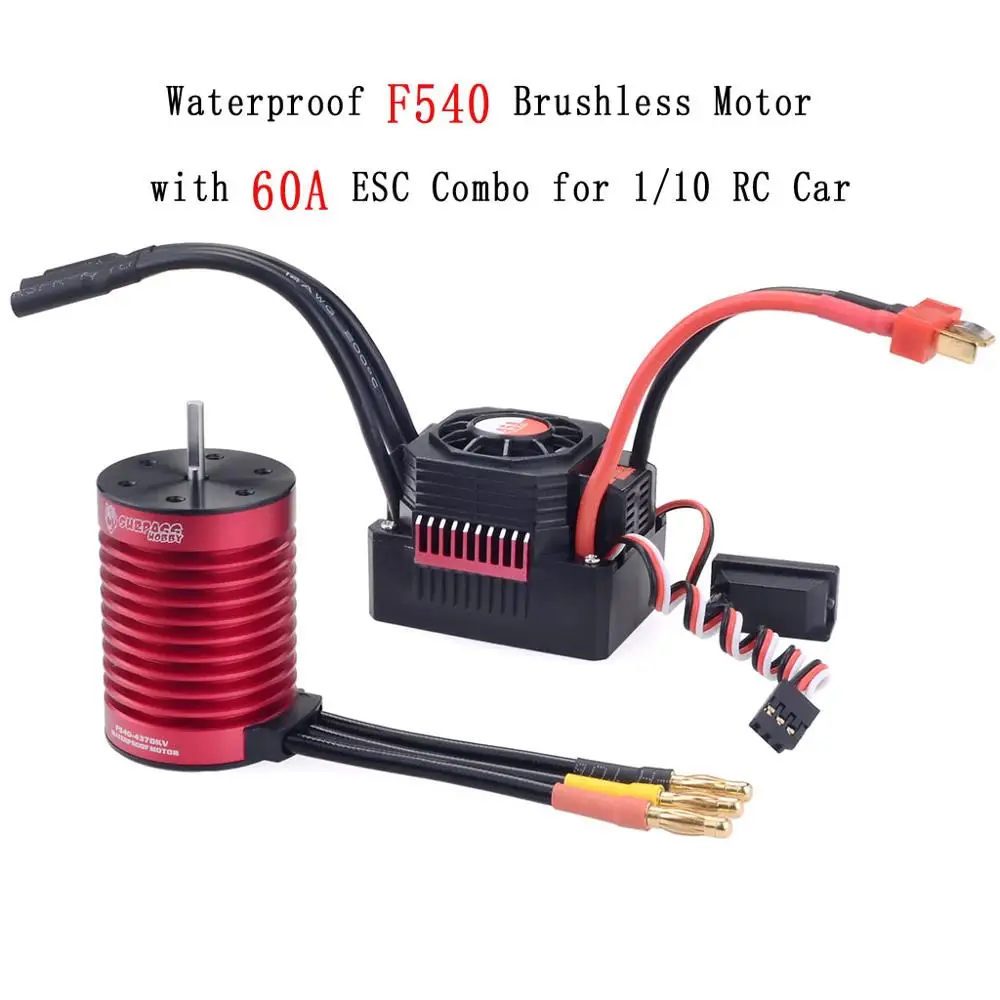 KK водонепроницаемый комбо F540 3000KV 3300KV 3930KV 4370KV бесщеточный мотор w/ 60A ESC для 1/10 RC Tamiya