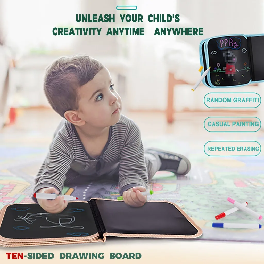 

Portable Soft Graffiti Erasable Drawing Animal Picture Book DIY Drawing Board