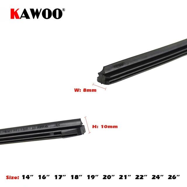 KAWOO Car Vehicle Insert Rubber Strip Wiper Blade Refill