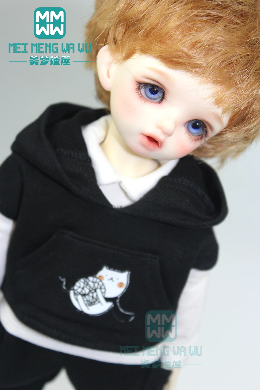 BJD аксессуары кукольная одежда модный черный спортивный костюм с капюшоном, рубашка для 28 см-30 см 1/6 BJD YOSD кукла