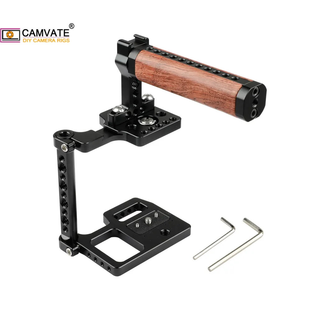 Equipamento com Punho Superior de Madeira Montagem de Sapata Especializada para Blackmagic Câmera Camvate Meia Gaiola Aperto & Fria Bolso Cinema 4k - Image 6