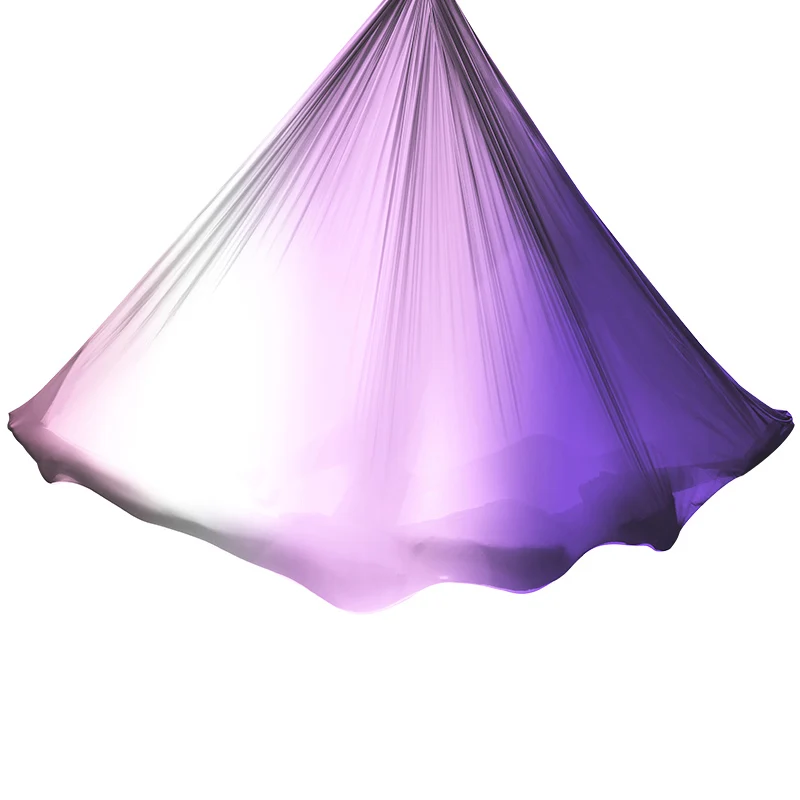 Purple light color Новинка, градиентный воздушный Шелковый гамак для йоги, 5 м х 2,8 м, ткань для воздушного акробатического цирка, для воздушного танца, качели - Цвет: Purple light color