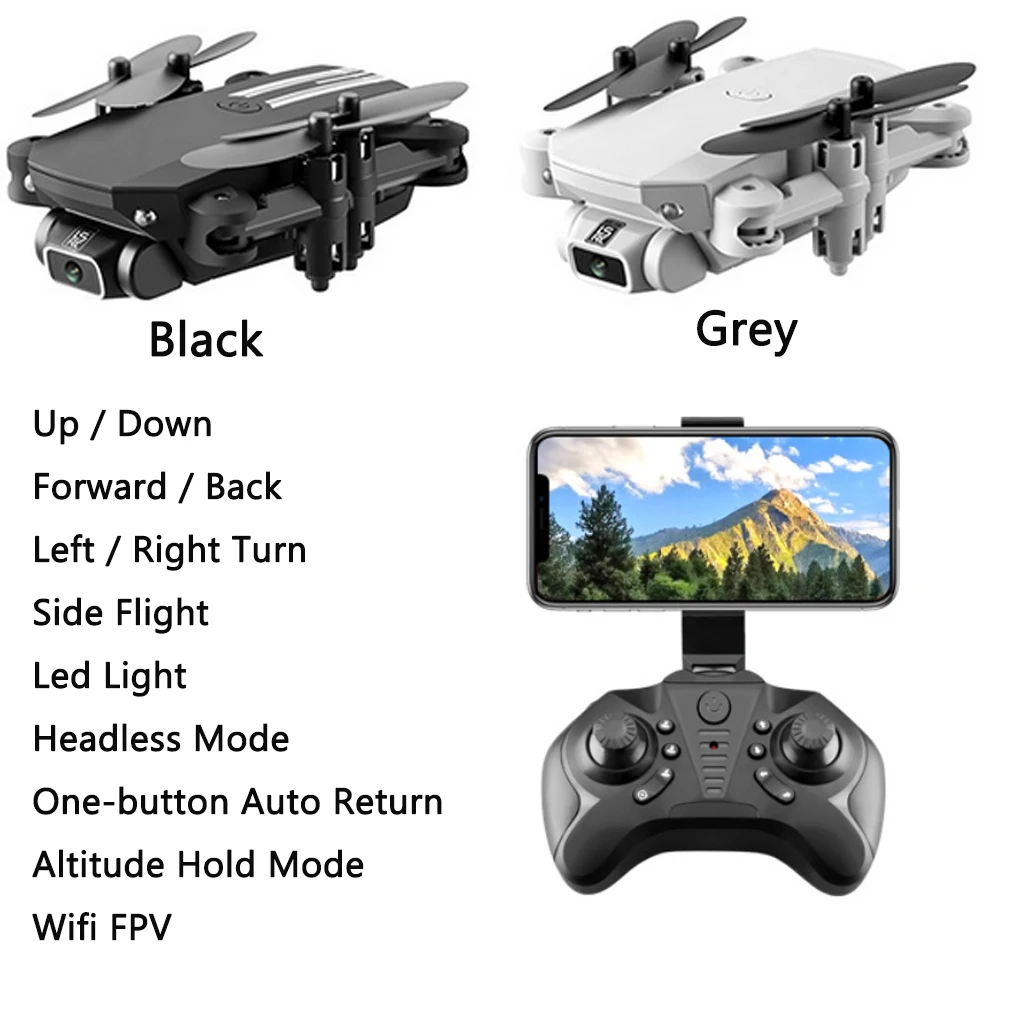 4K HD Camera Live Video Drone Altitude Hold Headless Mode Led Lights Quadcopter
