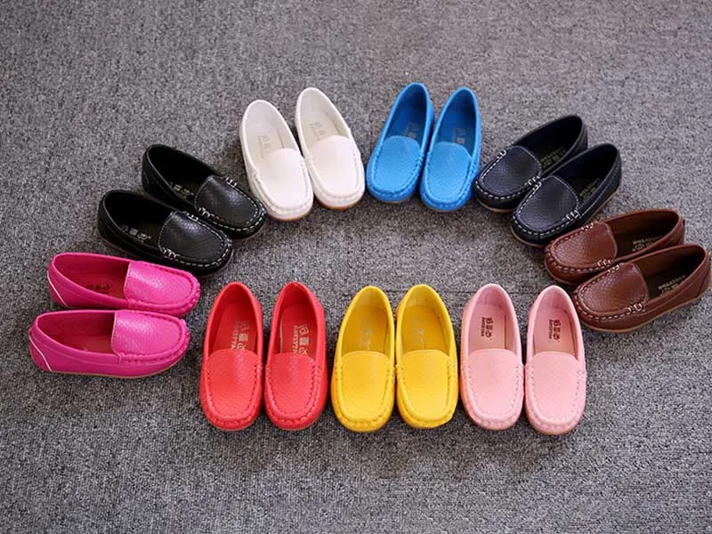 Sandal for girl 12 Colors All Sizes 21-36 Children Shoes PU Leather Casual Styles Boys Girls Shoes Soft Comfortable Loafers Slip on Kids Shoes extra wide fit children's shoes