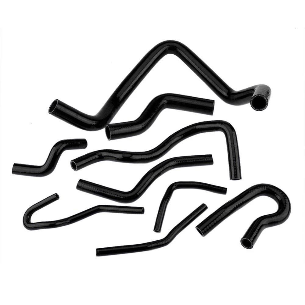 Fydun 9pcs Auto Radiator Hose Kit in Silicone for Civic D15 D16 SOHC EG//EK 1992-2000 Black