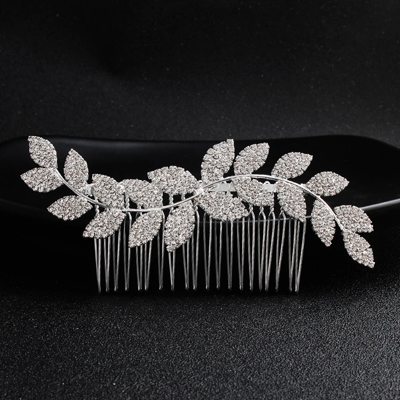 Efily Bridal Wedding Hair Accessories Crystal Silver Color Hair Combs for Women Bride Headpiece Party Jewelry Bridesmaid Gift hair accessory hair headdress bridal headwear hair comb jewelry accessories