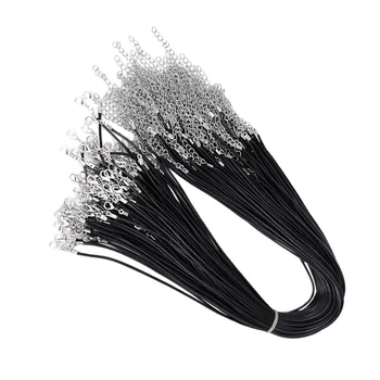 

200pcs Wax Rope Unique Durable Waterproof Stylish Black Jewelry Accessory Leather Rope String for Pendants Necklace