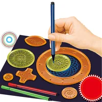 27Pcs Spirograph Drawing Toys Set Interlocking Gears Wheels with Pens Spiral Designs Painting Accessories Geometric Ruler Toy 2