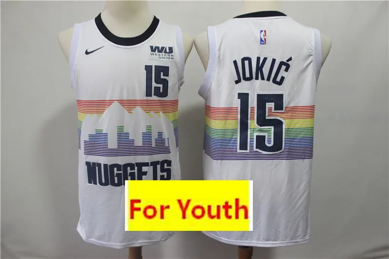5 Молодежный бейсбольный мяч Денвер Аллен Айверсон#15 Nikola Jokic#27 Jamal Murray Детские майки - Цвет: 5