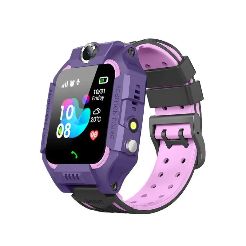 Лидер продаж, Детские Смарт-часы, камера 1,44 дюйма, не/водонепроницаемый циферблат, вызов, голосовые, Android iOS, безопасность, двойное управление, позиционирование, отслеживание - Цвет: A-Purple
