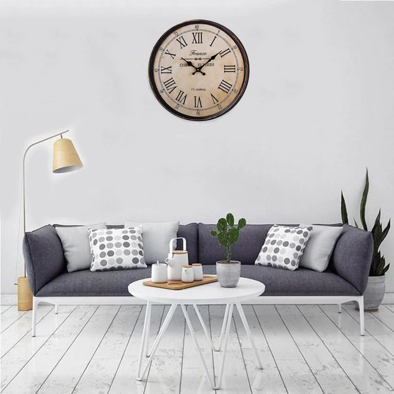 2019 новые винтажные 40 см круглые деревянные настенные часы Любовь цветы Бабочка кухонное украшение для дома подарок