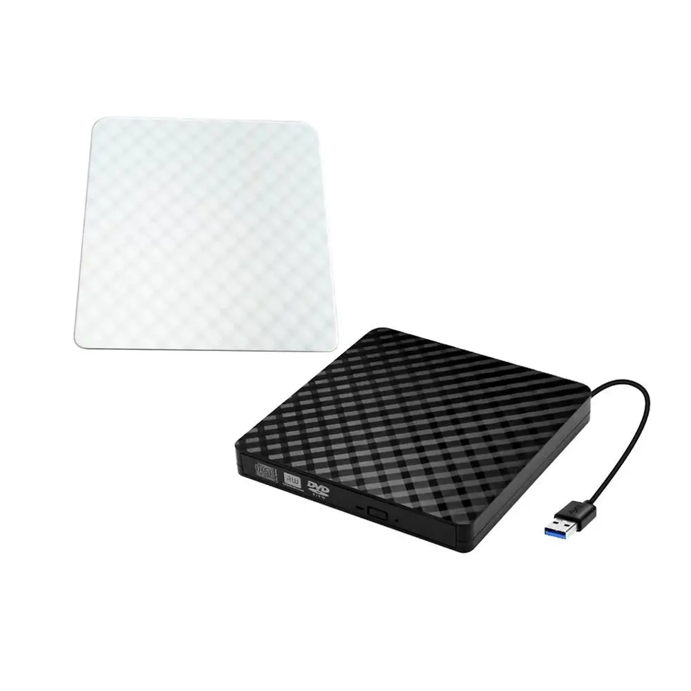 Usb3.0 Dvd-Rom Burner Embossed 3D Diamond Pattern External Dvd Burner Optical Drive Box Desktop Com