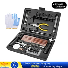 Professional Tire Repair Kit Car Motorcycle Bike Tire Repair Tools Emergency Heavy Duty Tubeless Tire Puncture Repair Kit Set