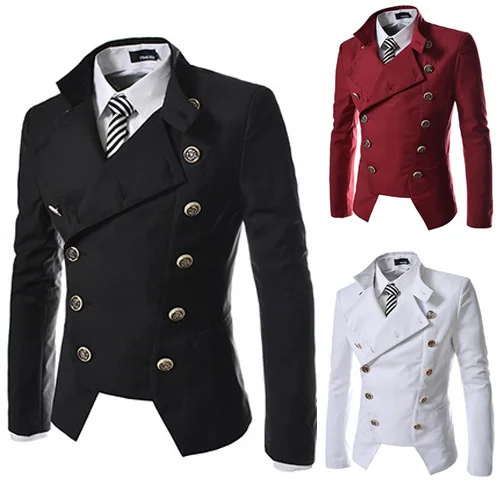 

Hot Sales New Style Men Double Breasted Design Slim Fit Small Suit