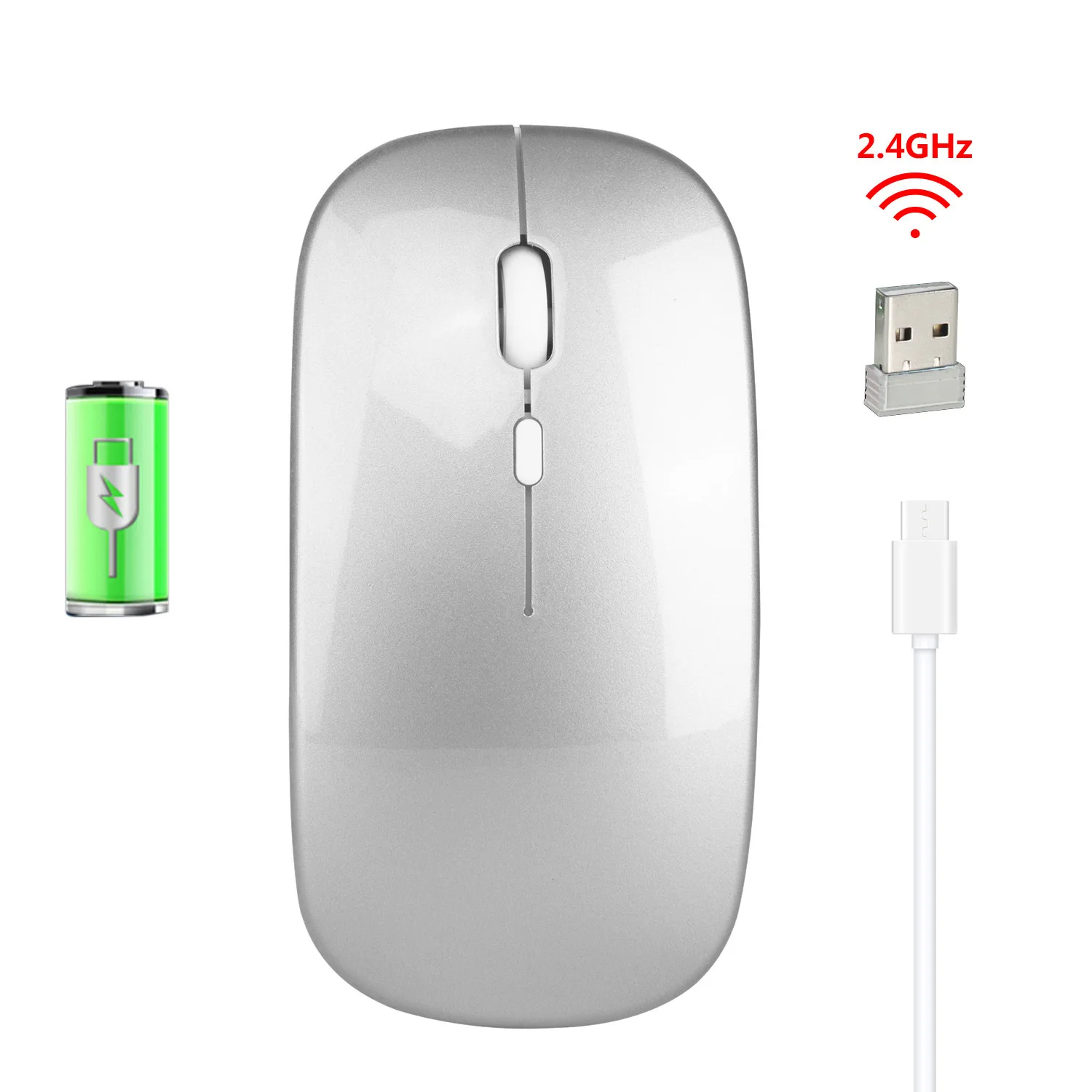 Мышь беспроводная Бесшумная с зарядкой от USB 2 4 ГГц|Мыши| |