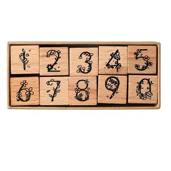 

10 Pcs Portable Creative Number Printed Stamps Decorative Signet for Living Room Dining Room