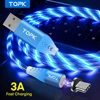 TOPK 3A светодиодный магнитный кабель Micro USB Type C кабель для быстрой зарядки и передачи данных для iPhone Samsung USB-C ► Фото 1/6