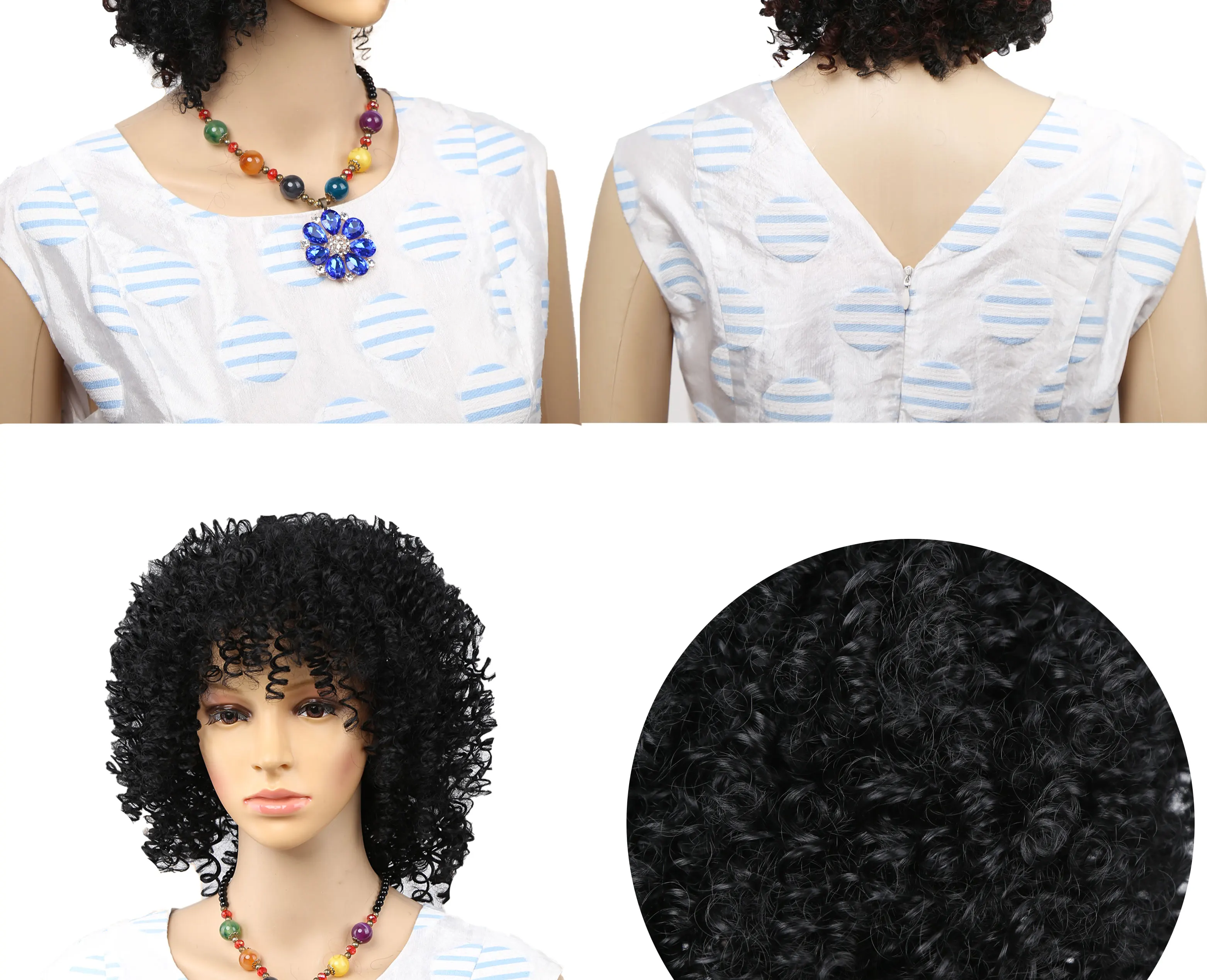 Амир афро кудрявый вьющиеся синтетические парики для афро-американских женщин средней длины черный Коло Высокая температура волокна косплей волос