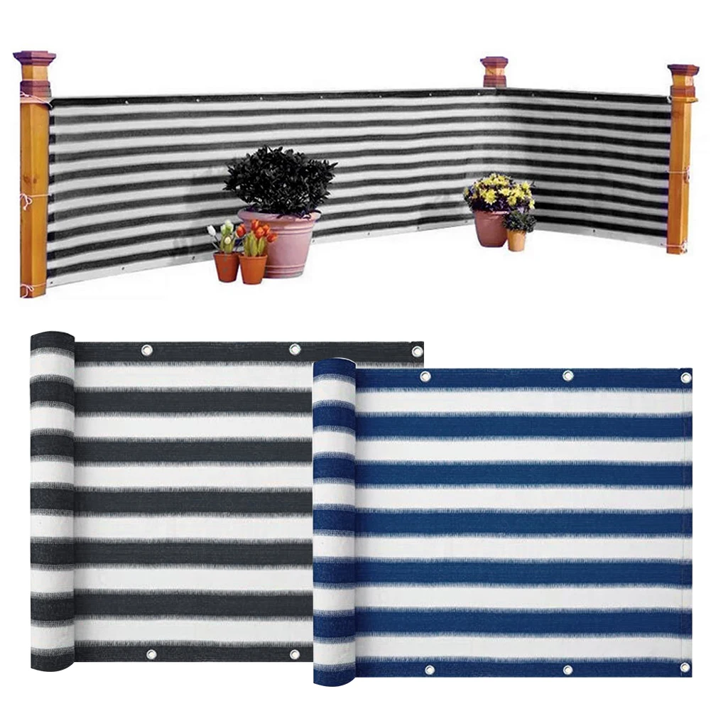5M Balcony Covering Pool Outdoor Garden Striped Yard Heat Resistant Home Privacy Screen Anti Aging Easy Install Ventilated