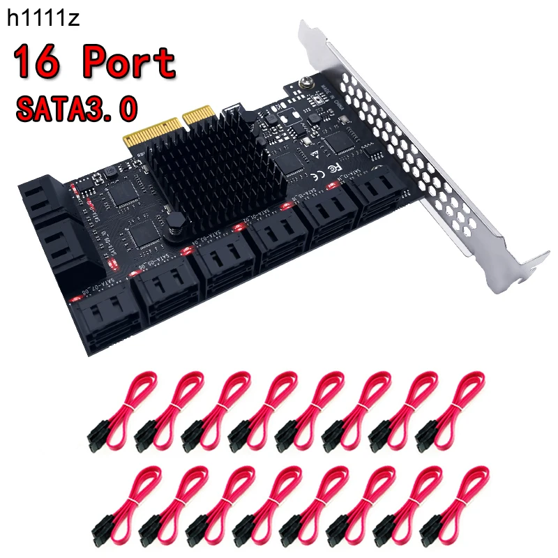 PCIE SATA карта 16 портов 6 ГБ 3 0 PCIe на контроллер расширения карты X4 PCI Слоты поддержка