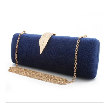 

2019 New Evening Bags Corduroy Elegant Baguette Metal Feather Buckle Women Chain Crossbody Shoulder Bag Wedding Party Dress Sac