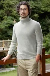 Zhili мужской классический пуловер с высоким воротом, зимний шерстяной свитер