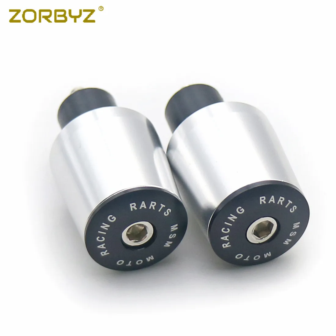ZORBYZ 8 цветов 22 мм Мотоцикл с ЧПУ Ручка бар концы вилки сцепление крышка вилка слайдер для Yamaha Suzuki KTM - Цвет: Silver
