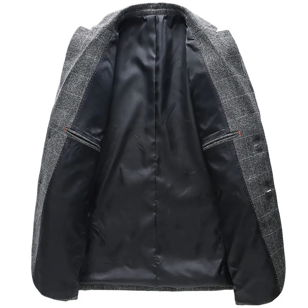 Повседневные мужские фиолетовые клетчатые костюмы Slim Fit Хлопок Полиэстер нагрудный костюм жениха мужской s смокинг-пиджак Свадебные/выпускные костюмы пальто 8,13