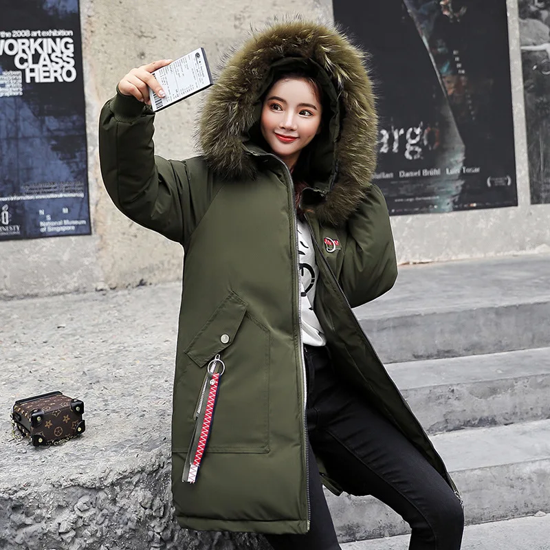 

2018 Winter New Style WOMEN'S Cotton-padded Clothing Women's Mid-length Korean-style Cotton Coat Large Size Cotton-padded Jacket