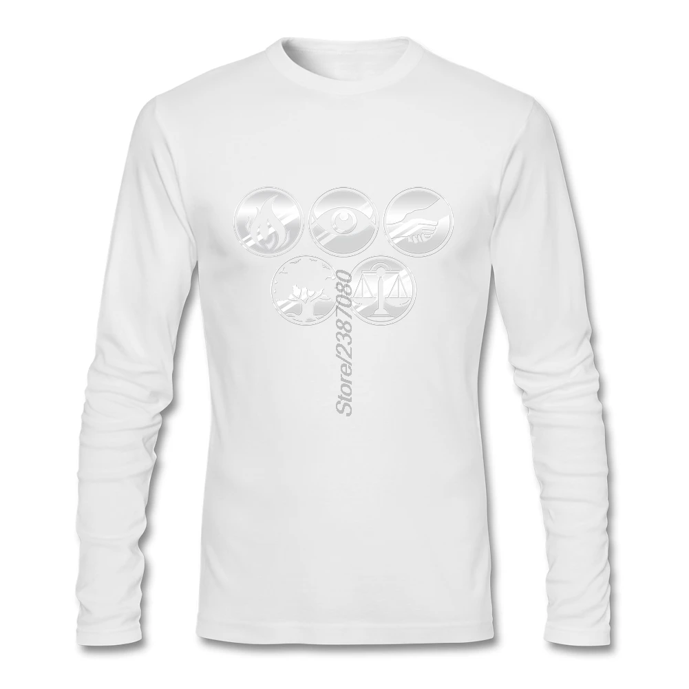Divergent фракции футболка с длинным рукавом мужская одежда стиль Camiseta Хлопок фитнес для мужчин - Цвет: Белый