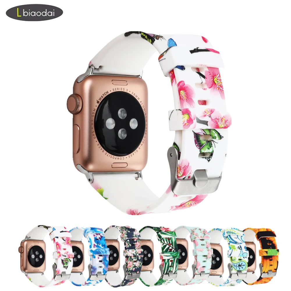 

Silicone strap for apple watch band 44 mm/38mm Iwatch band 42mm/40mm Sport correa bracelet belt watchband for apple watch 4/3/2