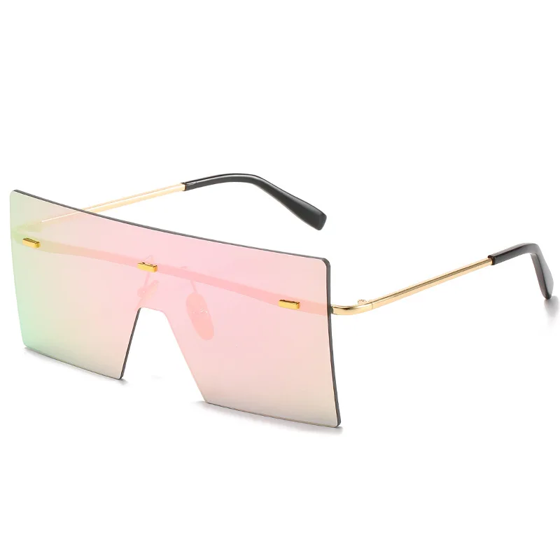 

Color Siamese Square Frame Oversized Sunglasses Driving Sunglasses Men Woman Fashion Vintage Pink Design Band High Quality