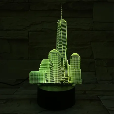 3D лампы милый подарок для ребенка Эмпайр-Стейт-Билдинг для внутренней отделки Батарея приведенный в действие ночной Светильник лампы дропшиппинг