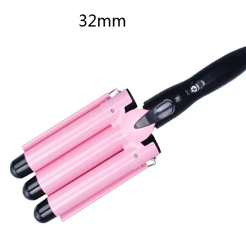 pink 32mm EU Профессиональные щипцы для завивки волос 20-32 мм, керамические тройные щипцы для завивки волос, волнистые Инструменты для укладки волос, стайлер для волос, палочка - Цвет: pink 32mm EU