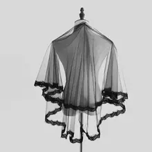 Женский короткий Свадебный костюм Мантилья на Хэллоуин для девочек, Кружевной Костюм для косплея с цветочной отделкой