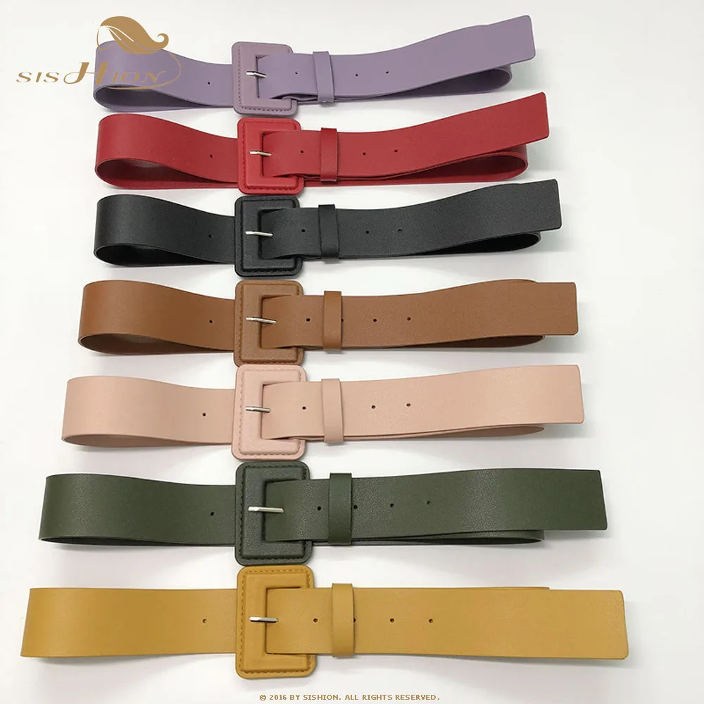 

SISHION Casual Leather belt ladies personality versatile simple slim decoration with pu single-loop belt SP0364